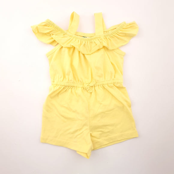 3-6M Girls Yellow Off-The-Shoulder Jumpsuit - Ackermans