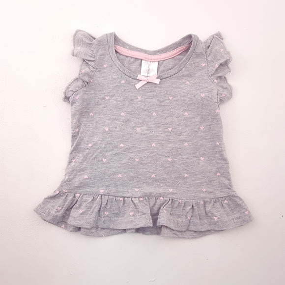 3-6M Girls Grey with Pink Hearts Dress -  Edgars 123