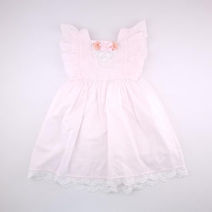 <b><span style="background-color: #ee1f44"><font color="white">&nbsp;*NEW*&nbsp;</font></span></b> 4-5Y Girls Light Pink With Rose Detail Dress - Pop Candy