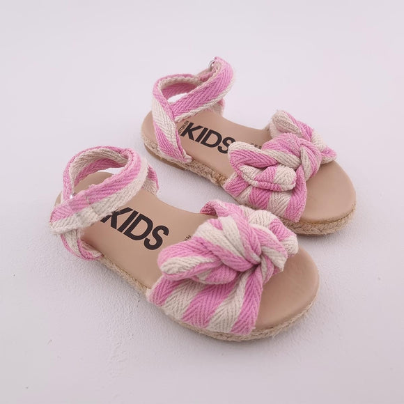 S9 Girls Pink and White Espadrille Sandals - Cotton On