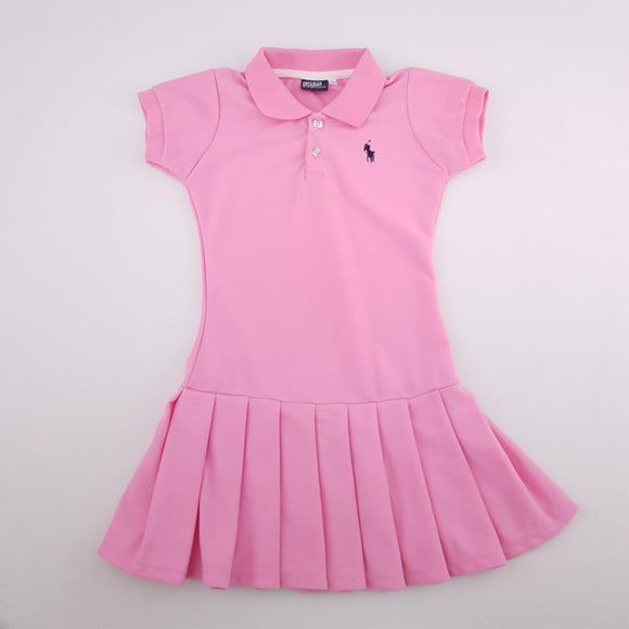 7-8Y Girls Pink Polo Tennis Dress - Polo