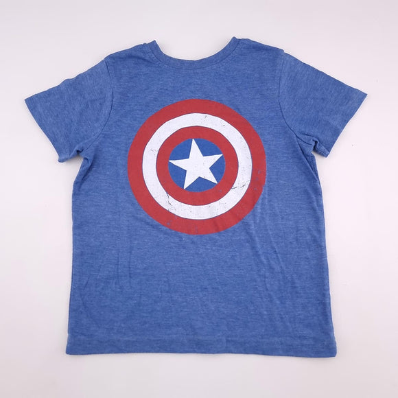 7-8Y Boys Blue Captain America Shirt - Marvel