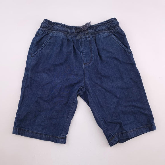 7-8Y Boys Blue Denim Short With Drawstring Shorts - Woolworths